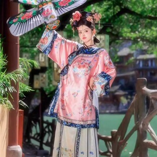 清汉女格格装清宫汉服徽商女晋商少奶奶复古宫廷风套装舞台演出服