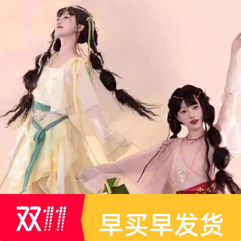 中国风新款古装喇叭袖公主长裙