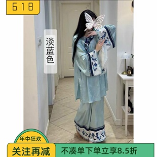 清汉女新中式国风睡衣女冰丝空调房家居服新中式晋商少奶奶传统