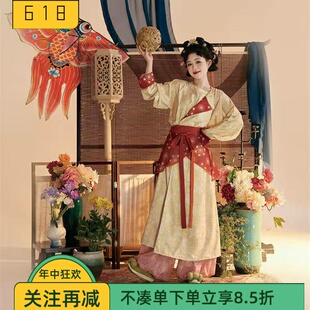 汉服男女同款复原古风长袍中国风新中式圆领袍古装唐制日常平民