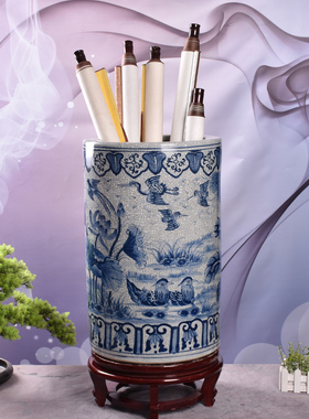 字画缸客厅花瓶赣缘轩陶瓷