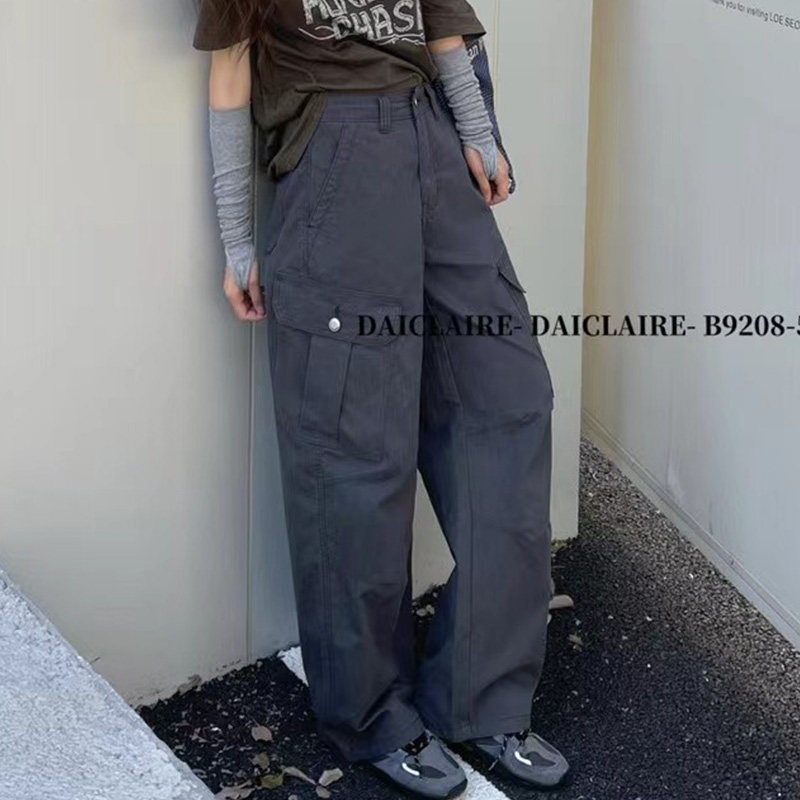 代嘉儿daiclaire新款B9208-5春季工装牛仔裤高腰宽松阔腿裤长裤女