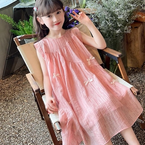 女童夏季连衣裙2024新款夏天背心裙小女孩夏装公主裙儿童夏款裙子