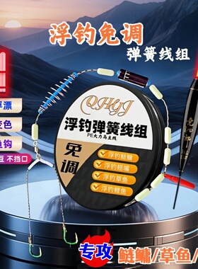 夜光立漂浮钓鲢鳙全套成品线组大力马主线弹簧专用线组挂杆即钓