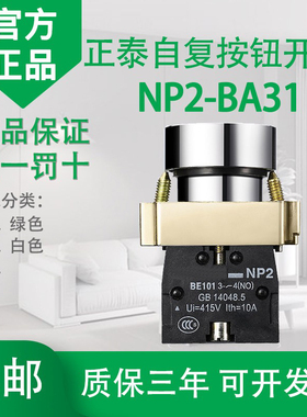 CHNT正泰XB2 NP2-BA31电源启动自复位按钮开关 1常开按通绿色22mm