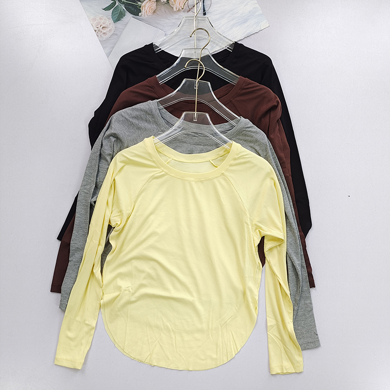 性感宽松舒适露肩瑜伽上衣女 慵懒感运动T恤普拉提健身速干上衣