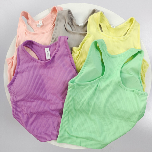 大牌同款ebb运动背心带胸垫高弹亲肤运动衣假两件透气速干健身服