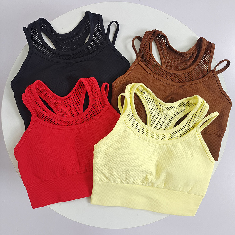 假两件一体式防震健身背心文胸