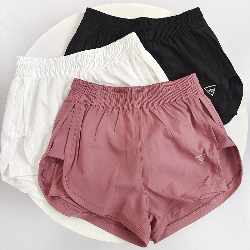 女跑步短裤防走光假两件健身口袋