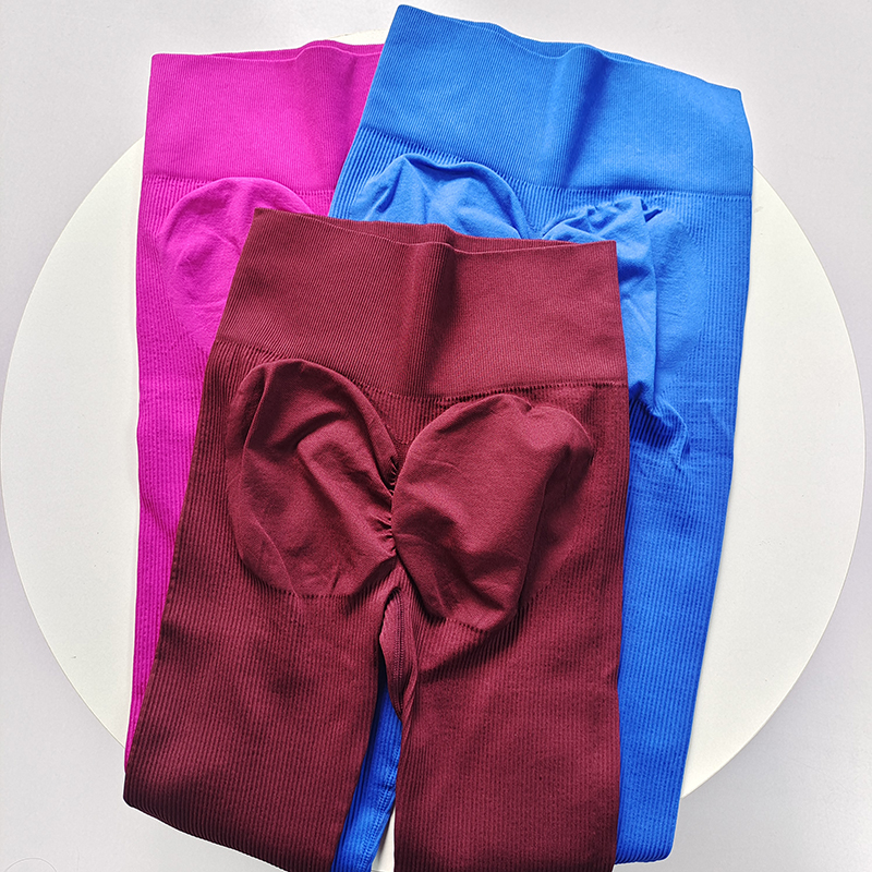 螺纹提臀无缝加厚高腰健身裤紧身