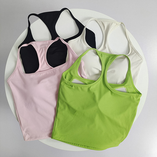 一体式运动文胸专业普拉提健身美背显瘦细带聚拢瑜伽背心女外穿