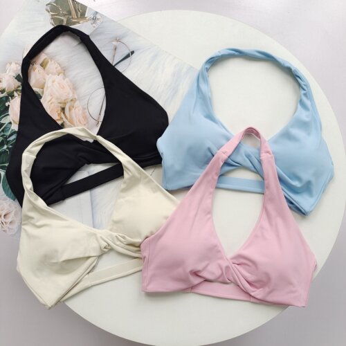 挂脖美背聚拢显胸运动内衣女普拉提背心训练瑜伽服跑步健身文胸