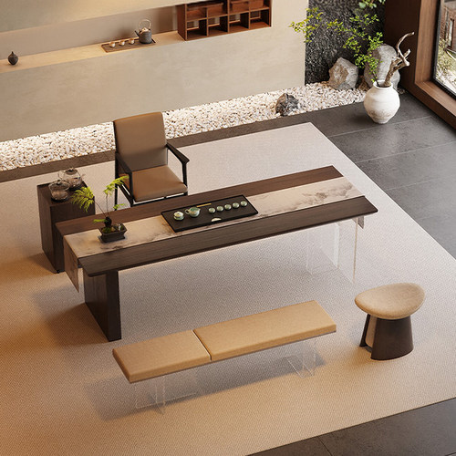 新款现代极简实木家用茶桌茶台