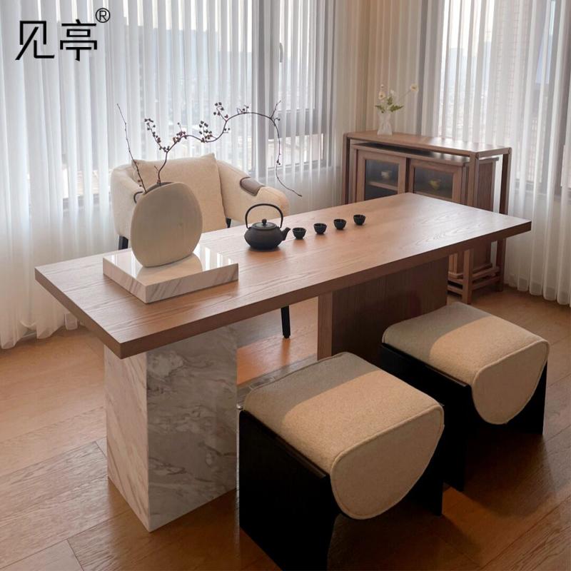 2025新款家用轻奢实木茶台见亭
