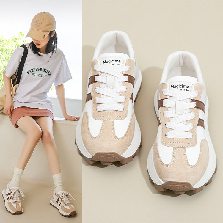 奥古狮登小蛮腰阿甘鞋2023新款秋季厚底德训鞋女华夫鞋跑步鞋运动