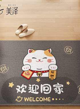 2025新款地垫入户门垫进门口丝圈免洗脚垫玄关门垫可裁剪耐脏地毯