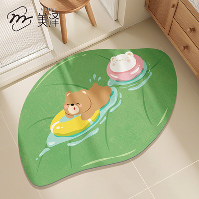 化妆室地垫厕所干湿分离脚垫浴室门口矽藻泥吸水凉垫速干 干加厚