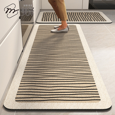 2025新款厨房专用地垫软硅藻泥防滑可擦免洗吸水吸油脚垫耐脏地毯