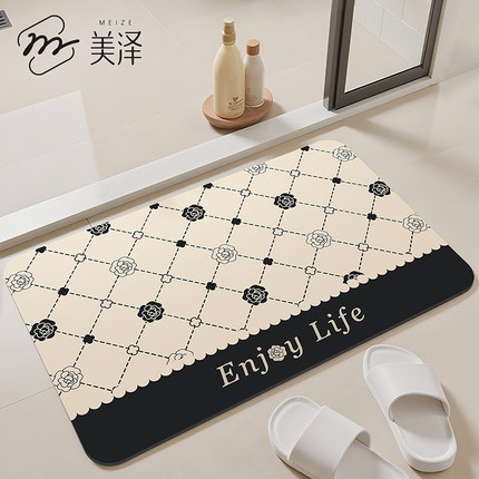 卫生间地垫浴室门口家用防滑垫加厚耐脏脚垫厕所专用硅藻泥吸水垫