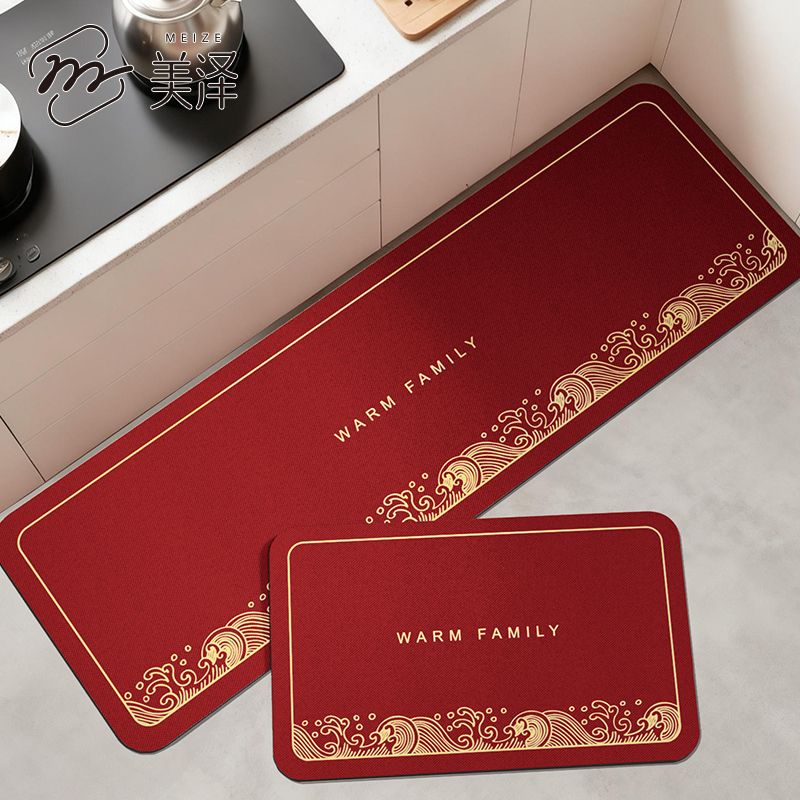 厨房防滑防油地垫硅藻泥高端长条