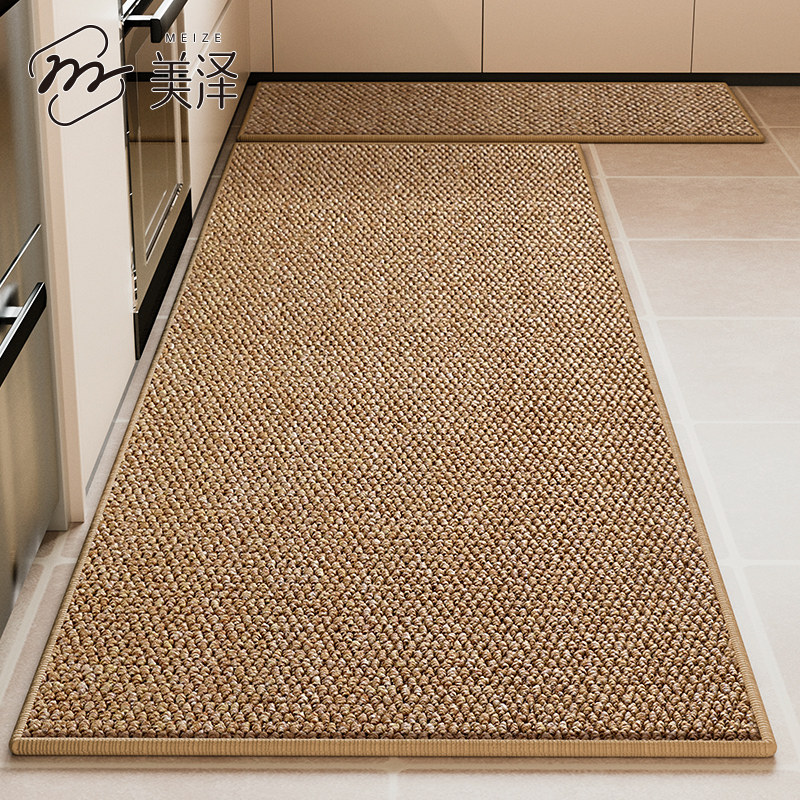 厨房地垫2026新款免洗可擦吸水垫子防水简约地毯防滑防油拐角脚垫