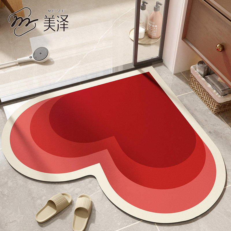卫生间地垫卫浴防水厕所门口硅藻泥吸水垫防摔浴室防滑垫家用脚垫