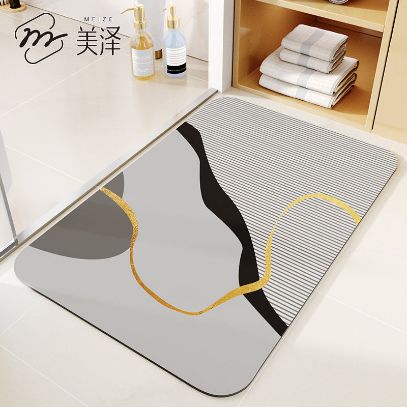 卫生间地垫浴室高端硅藻泥吸水垫厕所门口防滑垫防摔速干耐脏脚垫