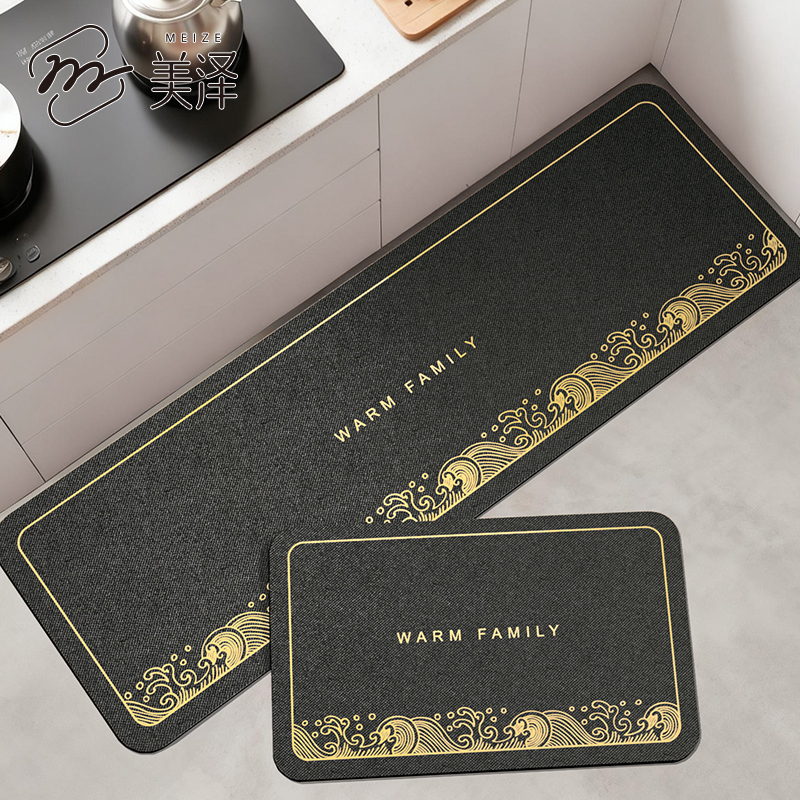 厨房防滑防油长条高端硅藻泥地垫