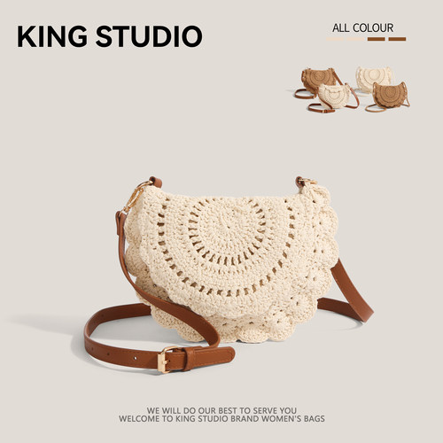 小众花边编织草编包海边度假小包