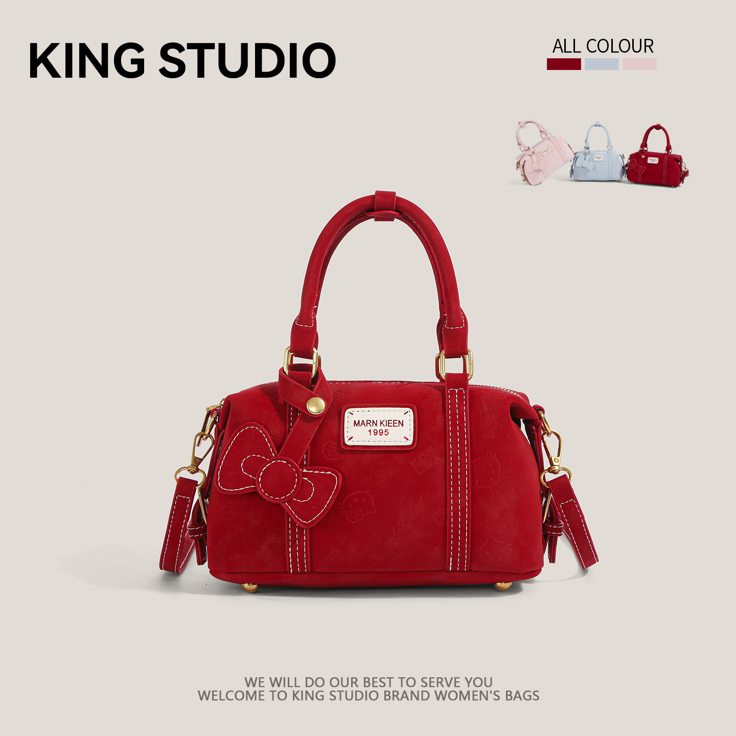 红色手提包包女2026新款时尚百搭枕头包高级感小众通勤单肩斜挎包