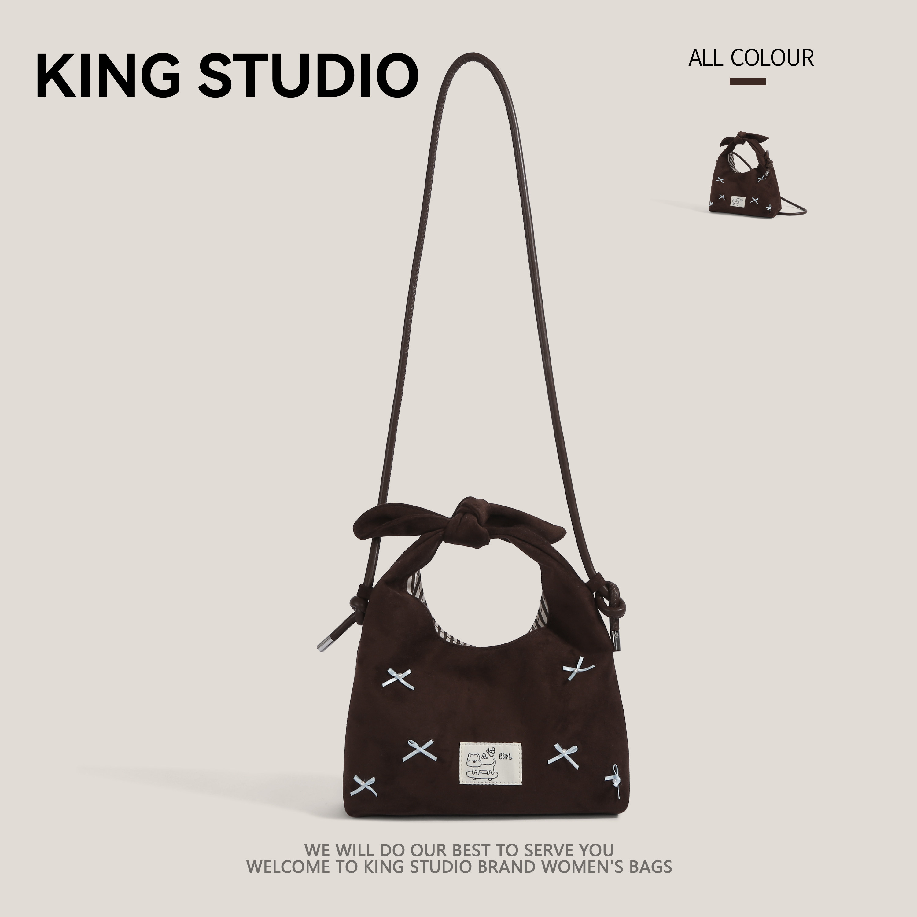 蝴蝶结手提包包女2025秋冬新款小众复古百搭手拎包单肩斜挎饺子包,箱包皮具/热销女包/男包,通用款女包,淘宝优惠券,粉丝福利购,淘宝优惠卷