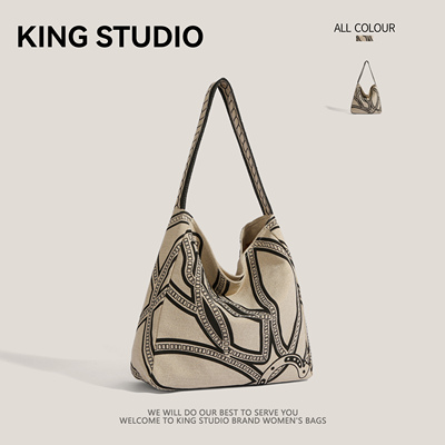 小马图腾印花托特包大容量帆布包