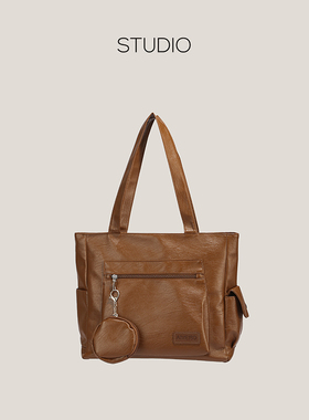 下酒话DrinKing大容量包女2025新款学生上课单肩包时尚通勤托特包