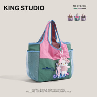 可爱HelloKitty凯蒂猫妈咪包女2025新款 多巴胺防水手提包袋购物袋