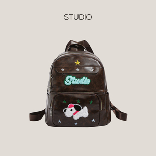 复古可爱小狗双肩包2025新款潮y2k甜辣妹休闲kt猫书包大学生背包