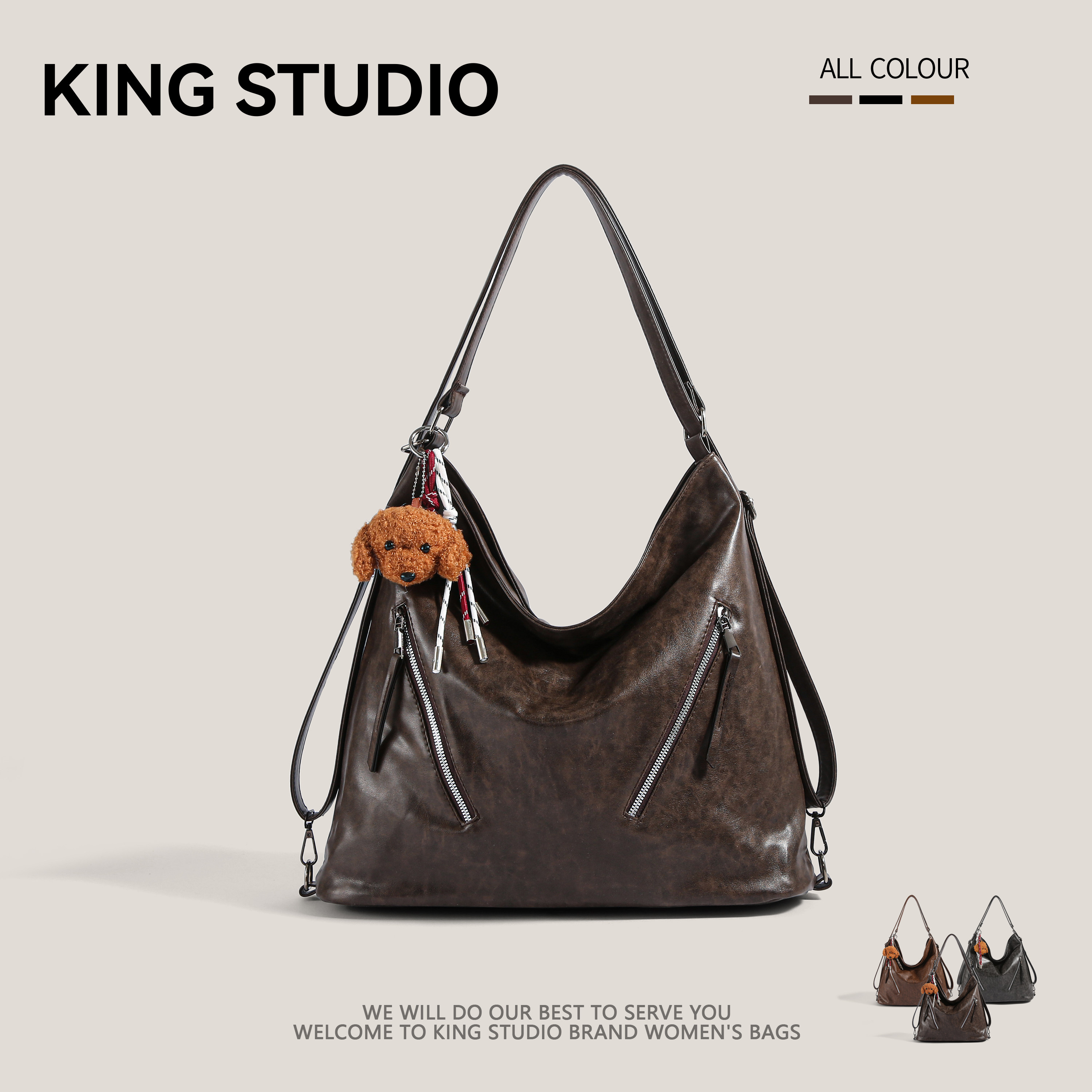 复古双肩包包女2025秋冬新款潮时尚韩国托特包休闲大容量通勤背包