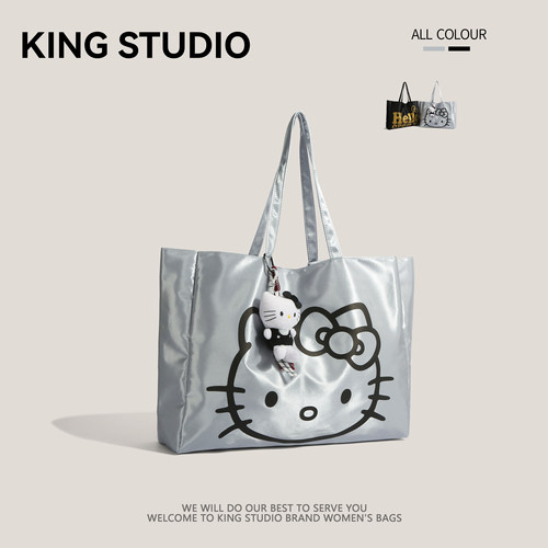 HelloKitty银色镭射托特包购物袋