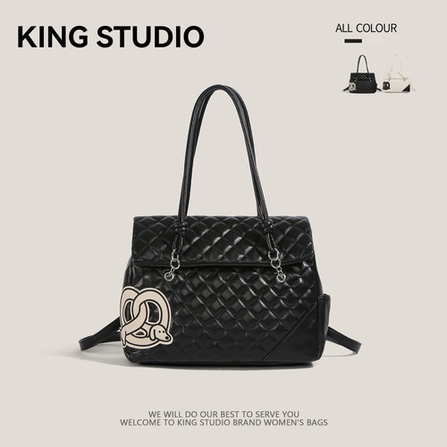 小香风菱格包女百搭时尚通勤背包