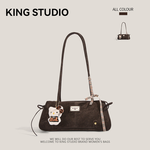 小众复古麂皮包包女2026新款潮时尚百搭单肩包高级质感手提腋下包