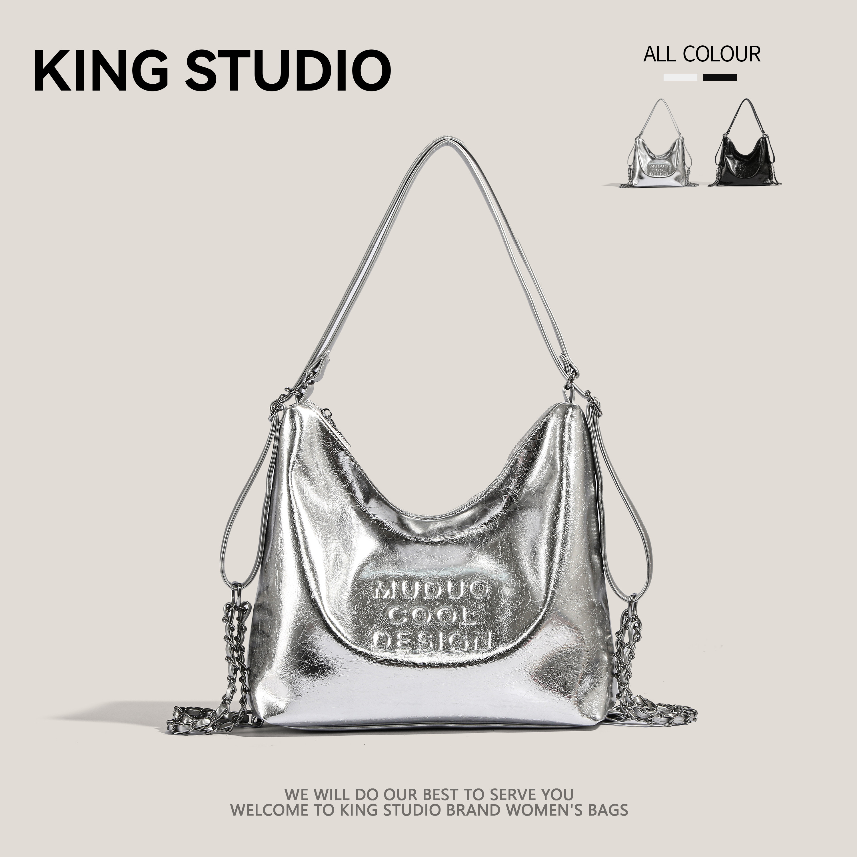 学生休闲双肩包女2025新款潮夏天字母通勤托特包大容量手提包背包