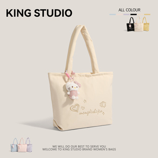 小众设计帆布包包女2025新款学生上课百搭托特包大容量通勤单肩包