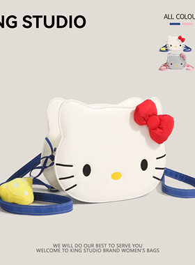 可爱hellokitty双肩包女2026新款甜美少女单肩包大容量通勤托特包