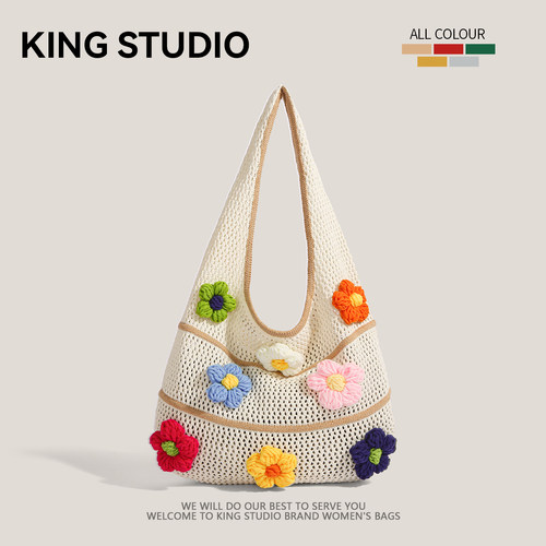 花朵镂空编织包女海边度假沙滩包