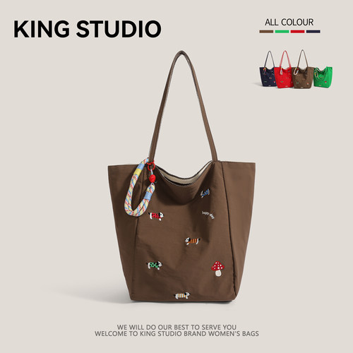 大容量刺绣腊肠狗帆布包女单肩包