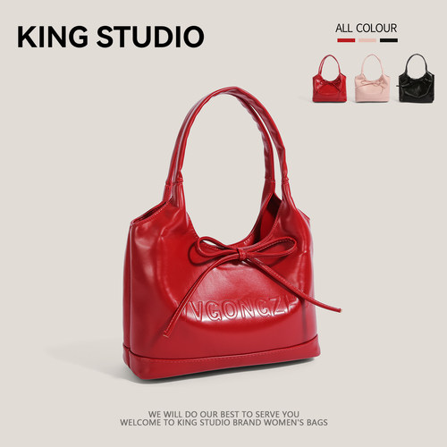 今年超火芭蕾风腋下包包女新娘包