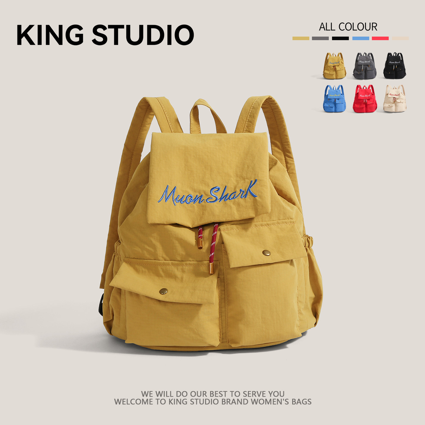 韩国字母双肩包包女2025新款轻便时尚学院风旅行包大容量背包书包