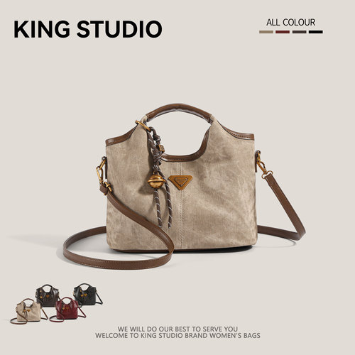 秋冬季百搭斜挎包时尚手提水桶包