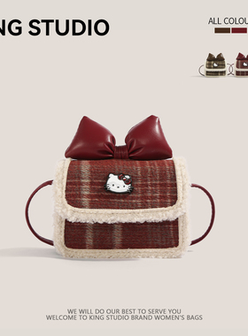可爱HelloKitty包包女2026新款潮卡通凯蒂猫复古迷你斜挎包小方包