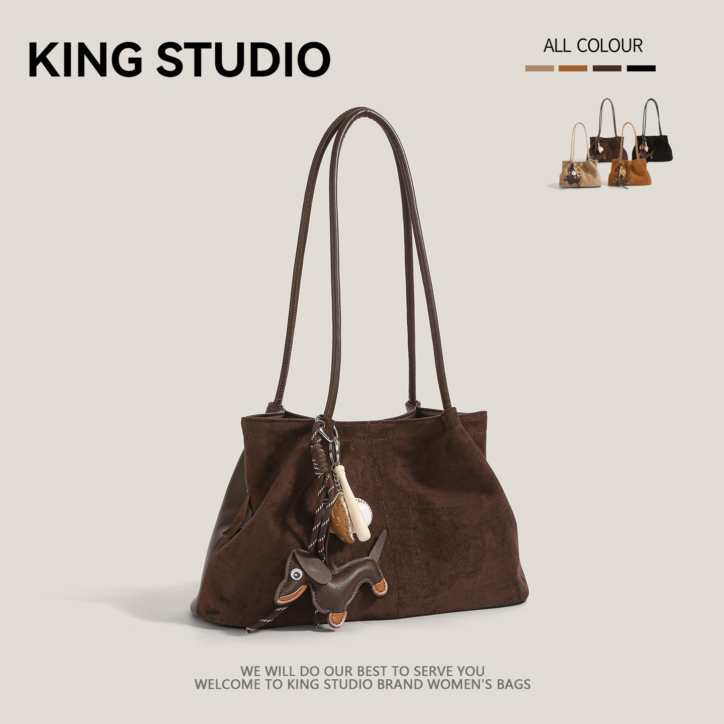 小众复古麂皮绒腋下包包女2025秋冬新款潮时尚托特包大容量单肩包,箱包皮具/热销女包/男包,托特包,淘宝优惠券,粉丝福利购,淘宝优惠卷