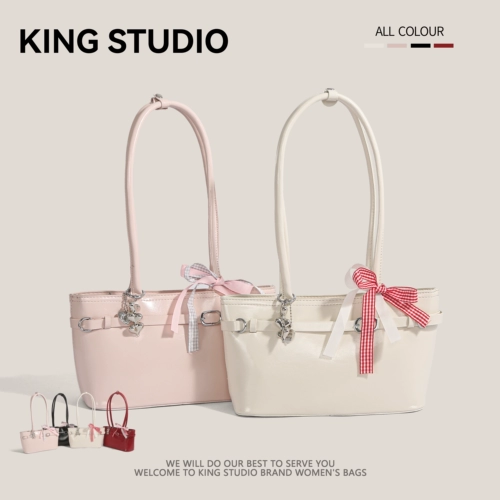 Милая сумка подмышку с бантиком, модная вместительная и большая сумка через плечо, Южная Корея